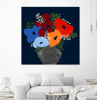 My Day V2 by Ruth Fromstein on GIANT ART - blues botanical bouquet