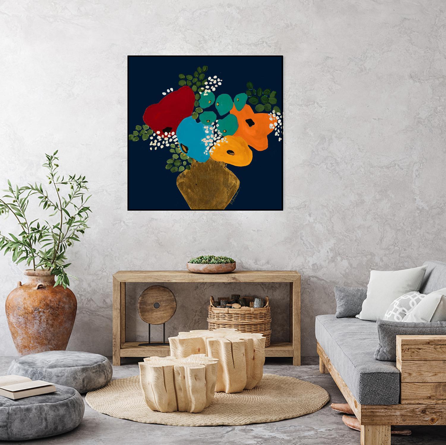 You Are On My Mind V1 by Ruth Fromstein on GIANT ART - blues botanical bouquet