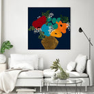 You Are On My Mind V1 by Ruth Fromstein on GIANT ART - blues botanical bouquet