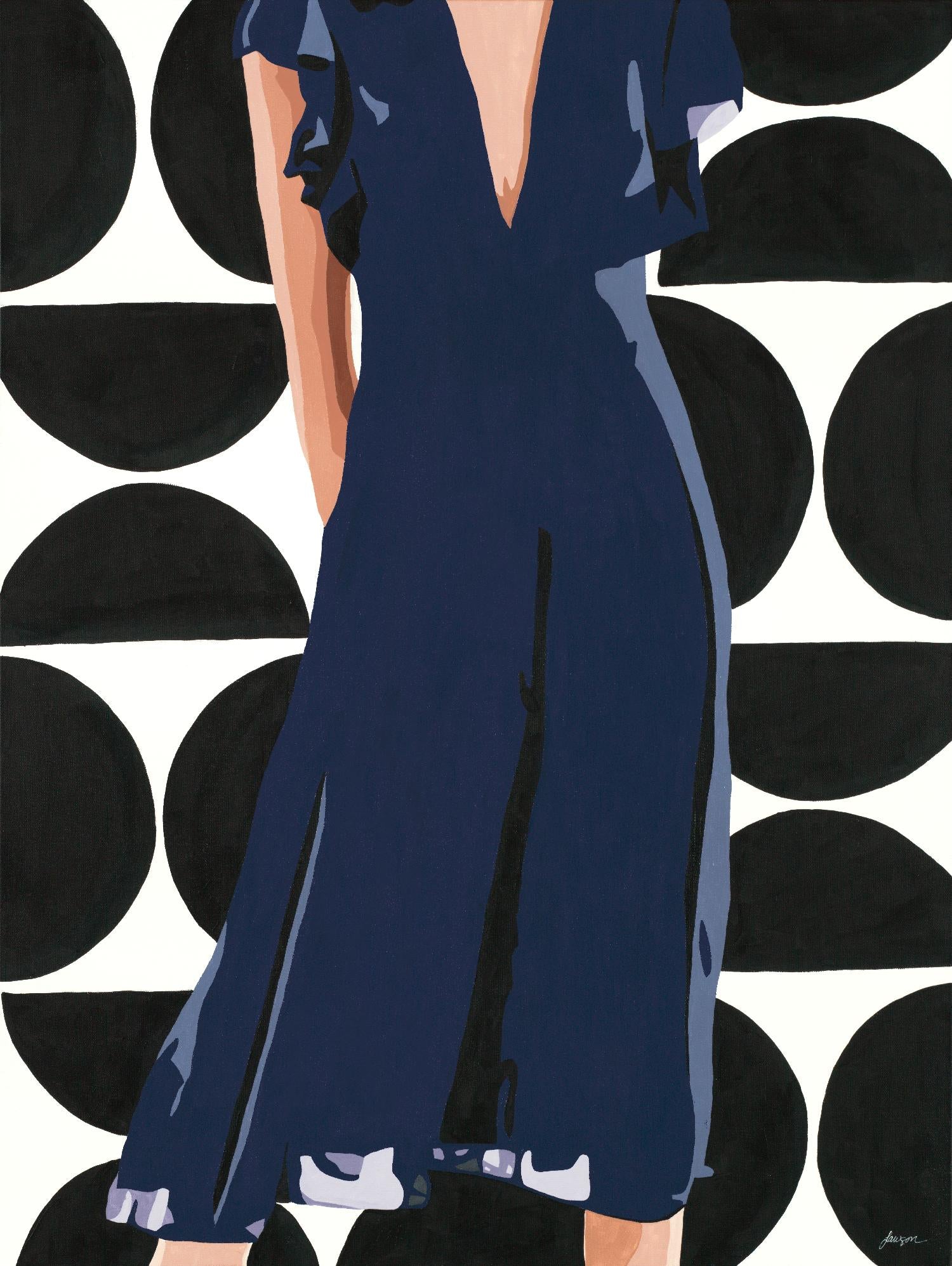 Ms. Thing In Navy by Beth Ann Lawson on GIANT ART - blues figurative woman