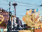 Eye Of The Needle by Beth Ann Lawson on GIANT ART - blues cityscapes space needle