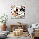 Tammy & Greg's Pool Party by Beth Ann Lawson on GIANT ART - beige figurative gray