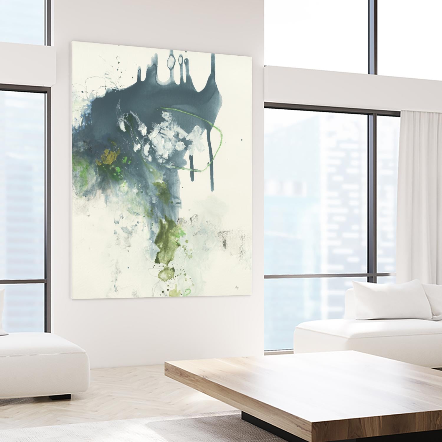 Consequence I by Lisa Ridgers on GIANT ART - grays, greens abstract