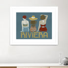 Vintage Bathing Beauties I by June Erica Vess on GIANT ART - blue fashion