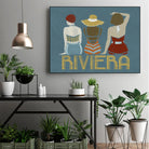 Vintage Bathing Beauties I by June Erica Vess on GIANT ART - blue fashion