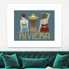 Vintage Bathing Beauties I by June Erica Vess on GIANT ART - blue fashion