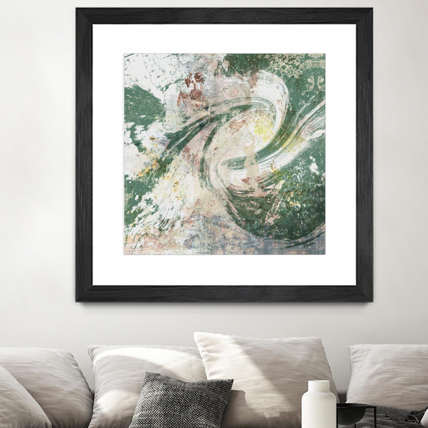 Emerald Aerial by Jennifer Goldberger on GIANT ART - green abstract