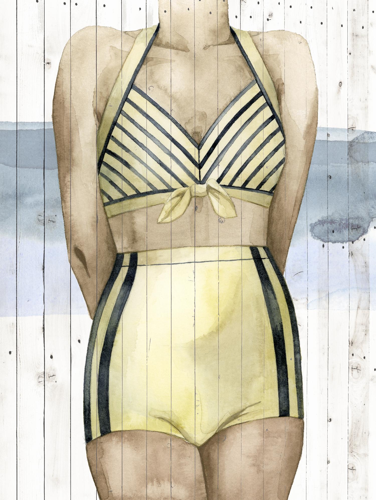 Bygone Bathers III by Grace Popp on GIANT ART - yellow fashion