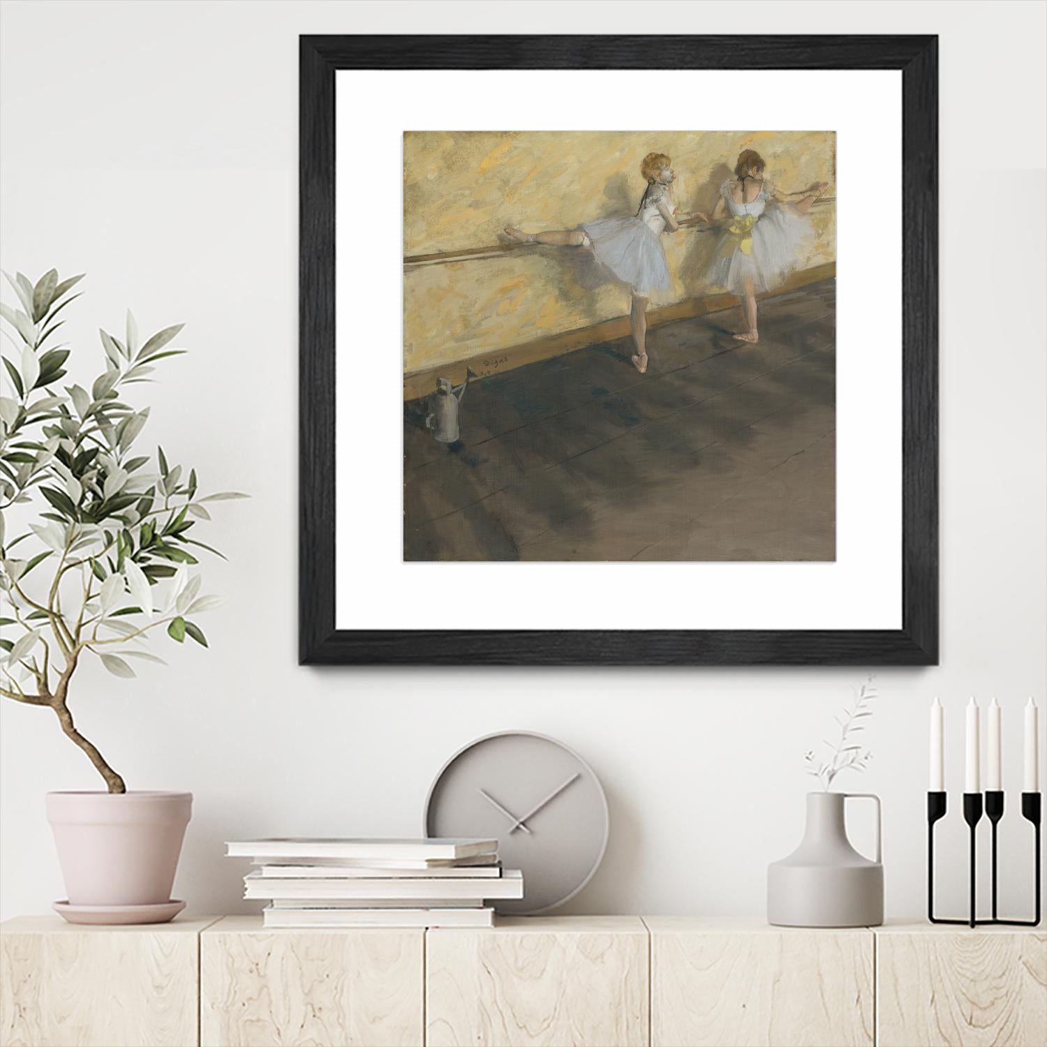 Dancers Practicing at the Barre by Edgar Degas on GIANT ART - brown fashion