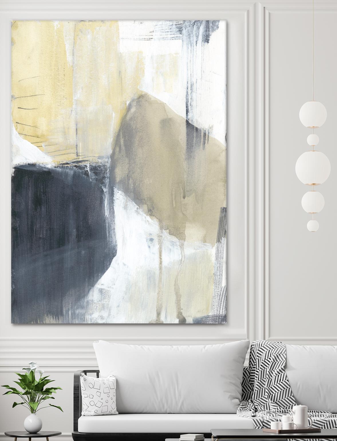 Neutral Divide I by Jennifer Goldberger on GIANT ART - brown abstract