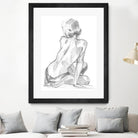 Sitting Pose II by Jennifer Paxton Parker on GIANT ART - white linear pencil drawing