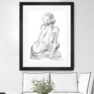 Sitting Pose II by Jennifer Paxton Parker on GIANT ART - white linear pencil drawing