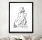 Sitting Pose II by Jennifer Paxton Parker on GIANT ART - white linear pencil drawing