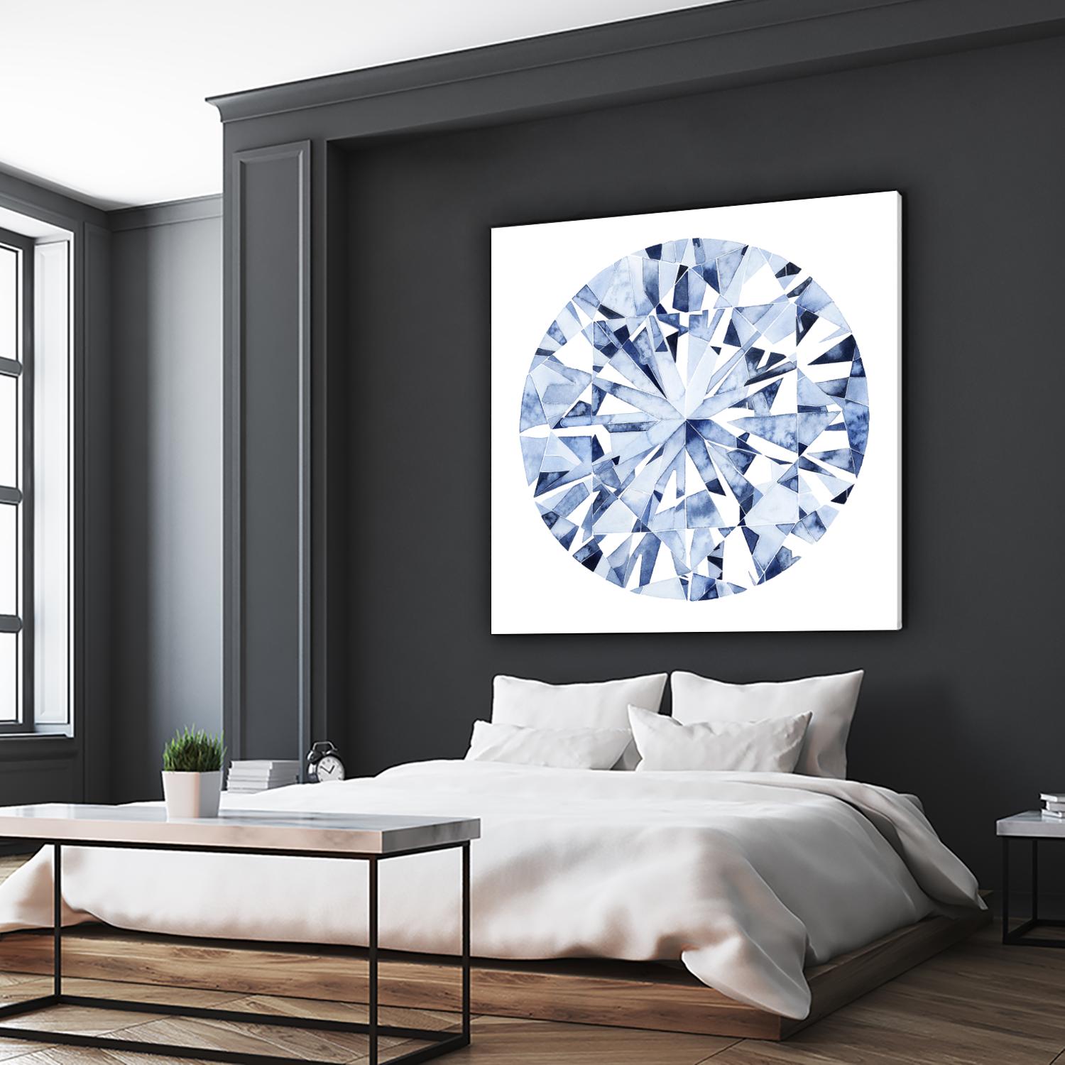 Diamond Drops I by Grace Popp on GIANT ART - blue abstract