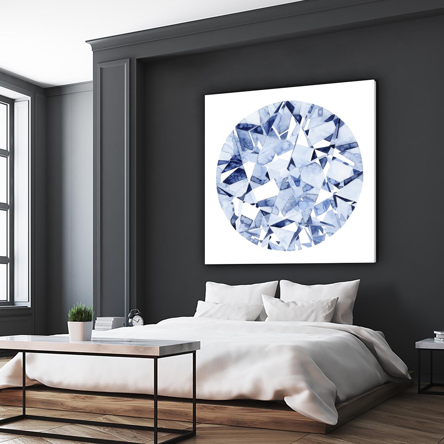Diamond Drops II by Grace Popp on GIANT ART - blue abstract