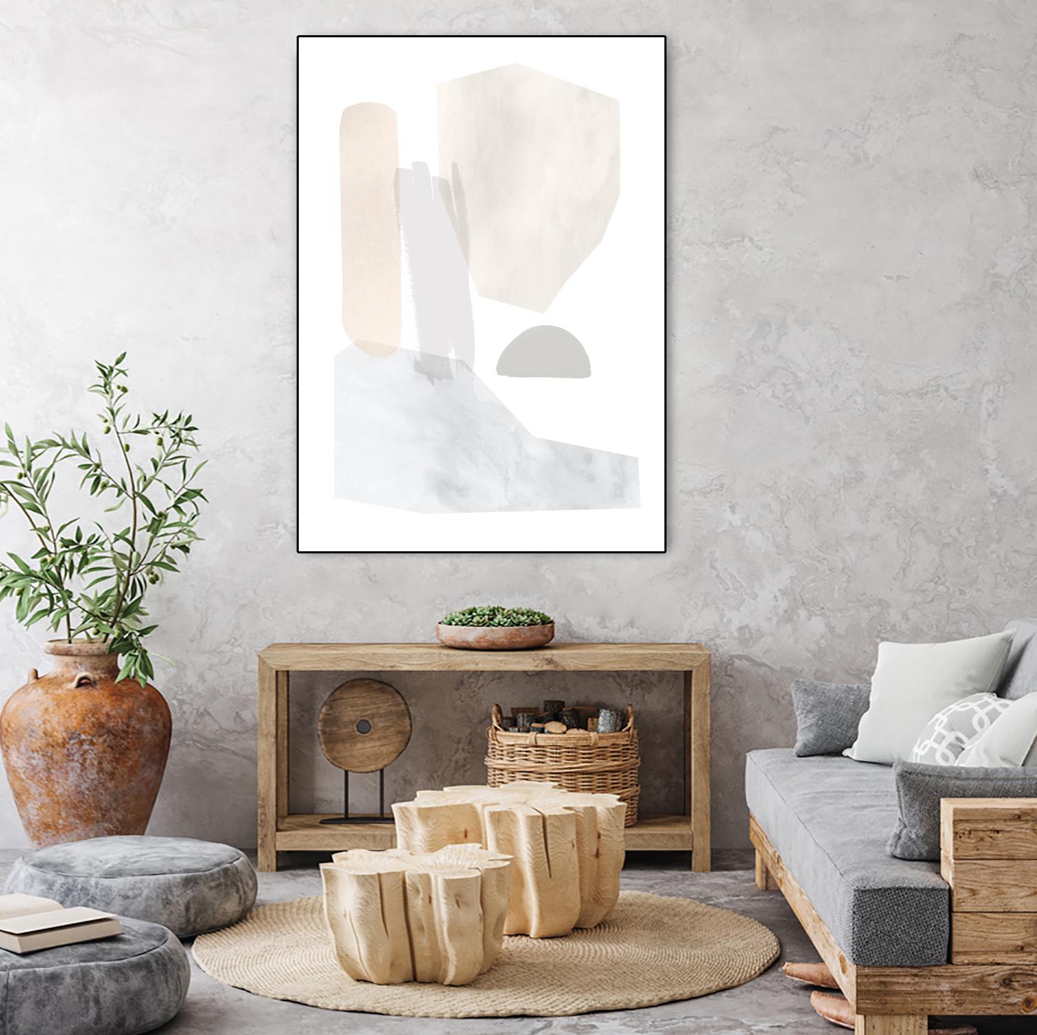 Sweet Simplicity I by Victoria Borges on GIANT ART - neutral abstract