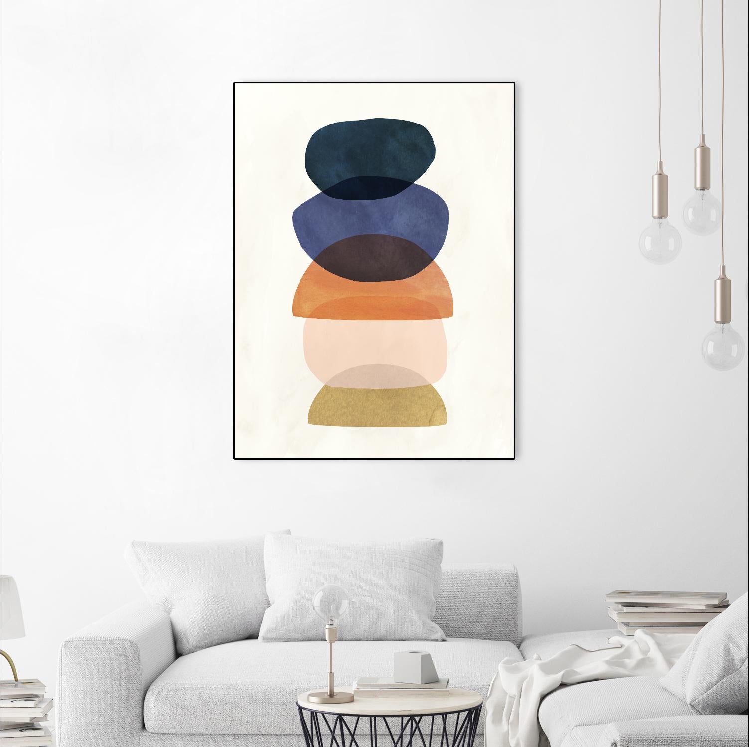 Mod Pods I by Victoria Borges on GIANT ART - blue abstract