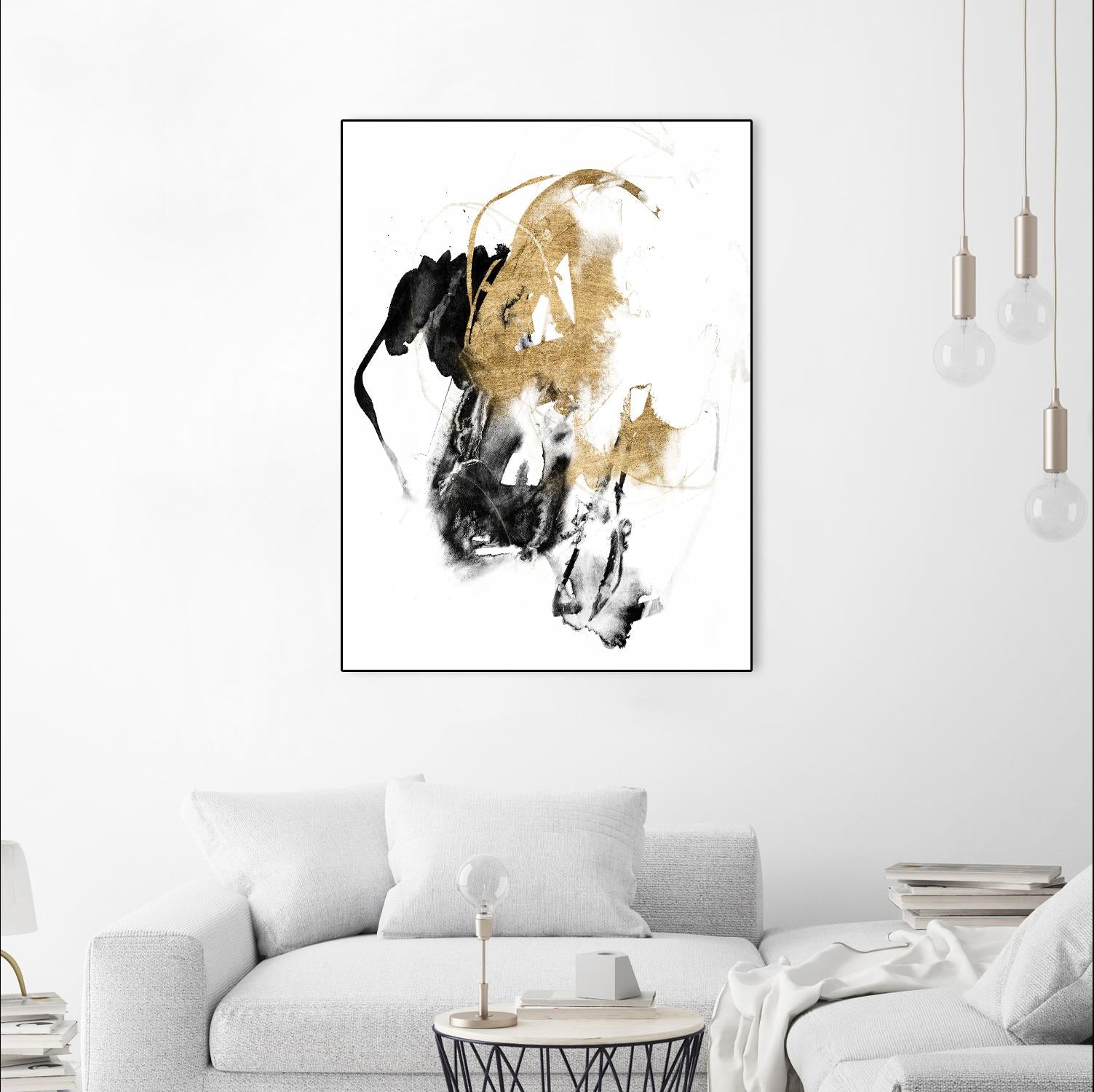 Black & Gold Splash II by Jennifer Goldberger on GIANT ART - metallics abstract