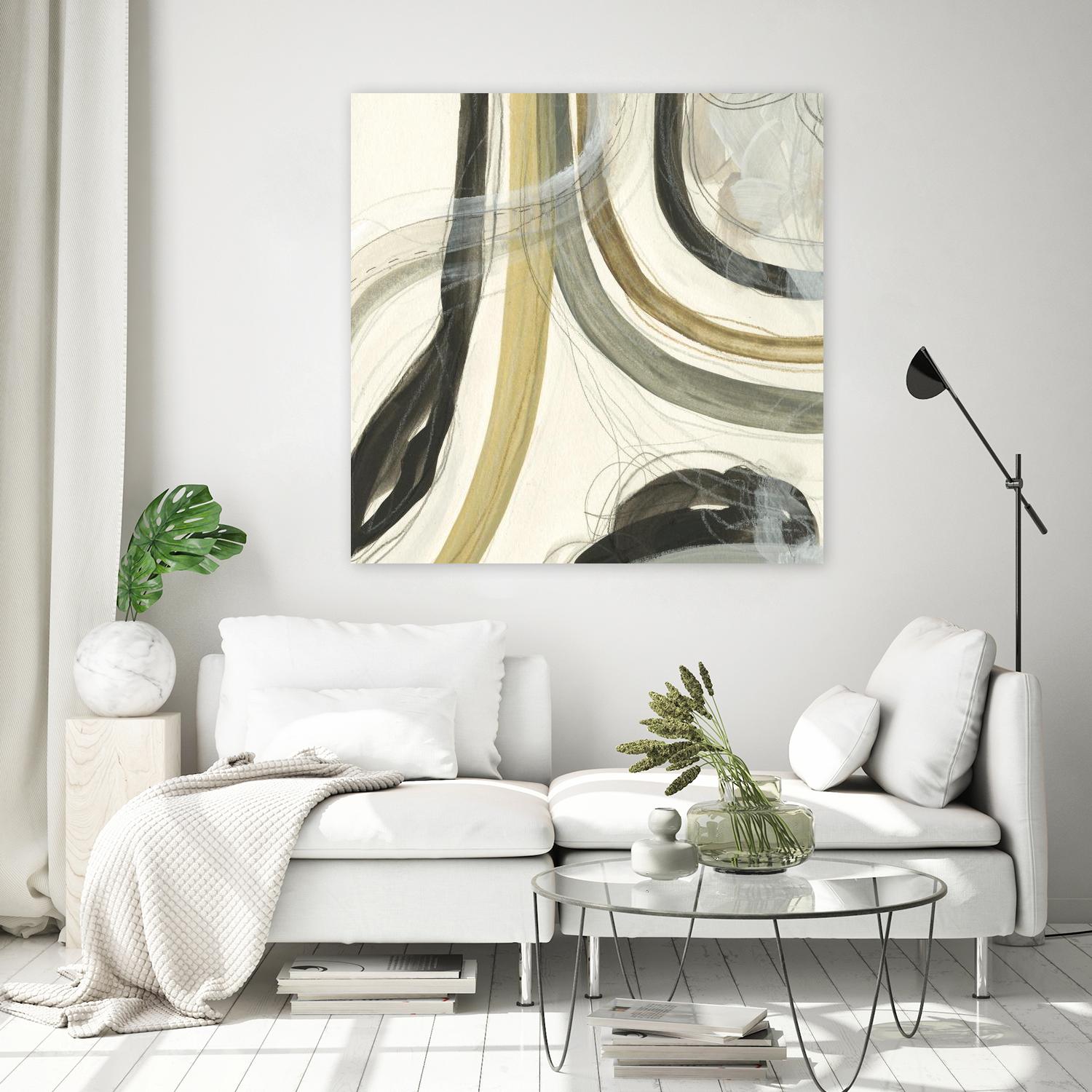 Neutral Lines II by June Erica Vess on GIANT ART - brown abstract