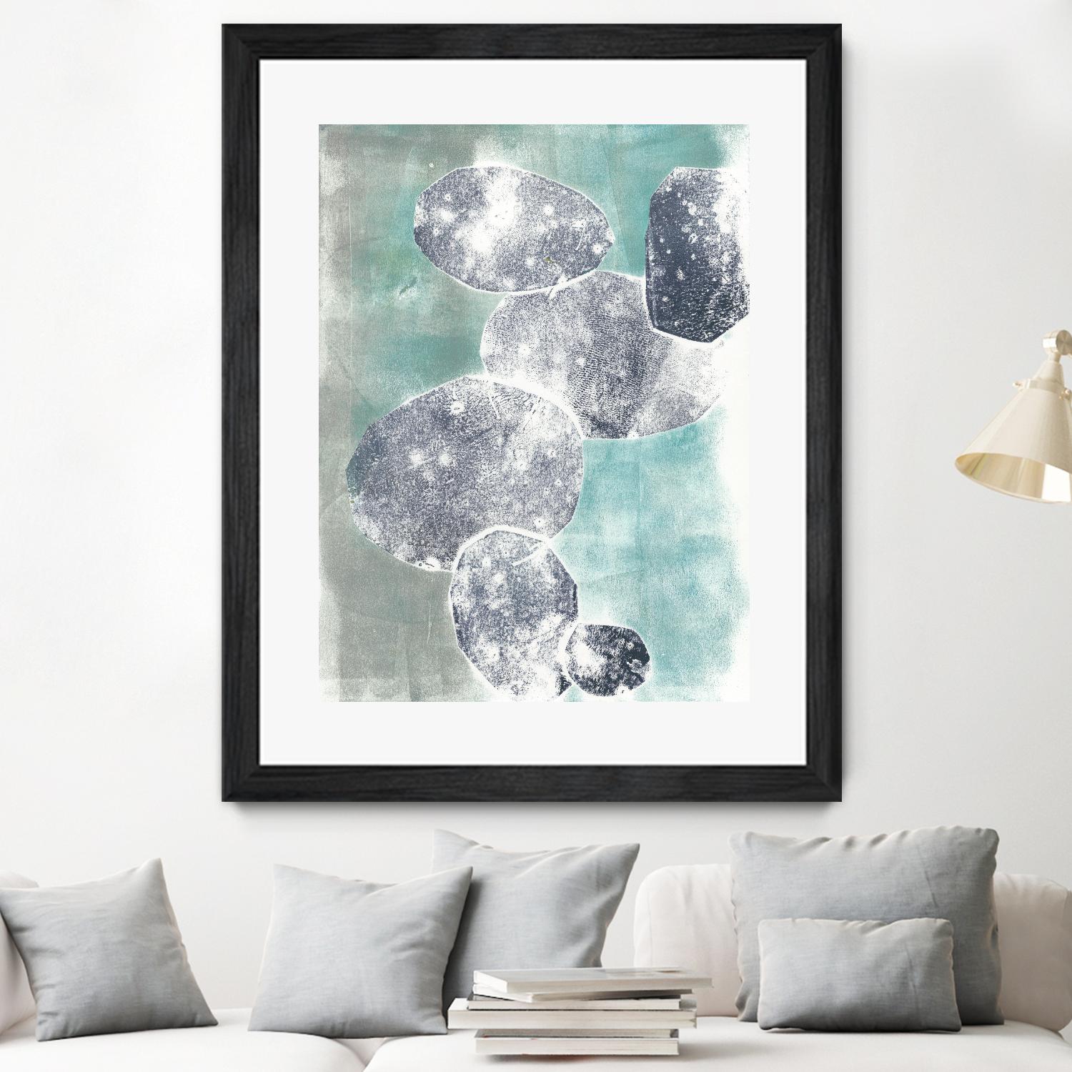 Descending Orbs I by Jennifer Goldberger on GIANT ART - blue abstract
