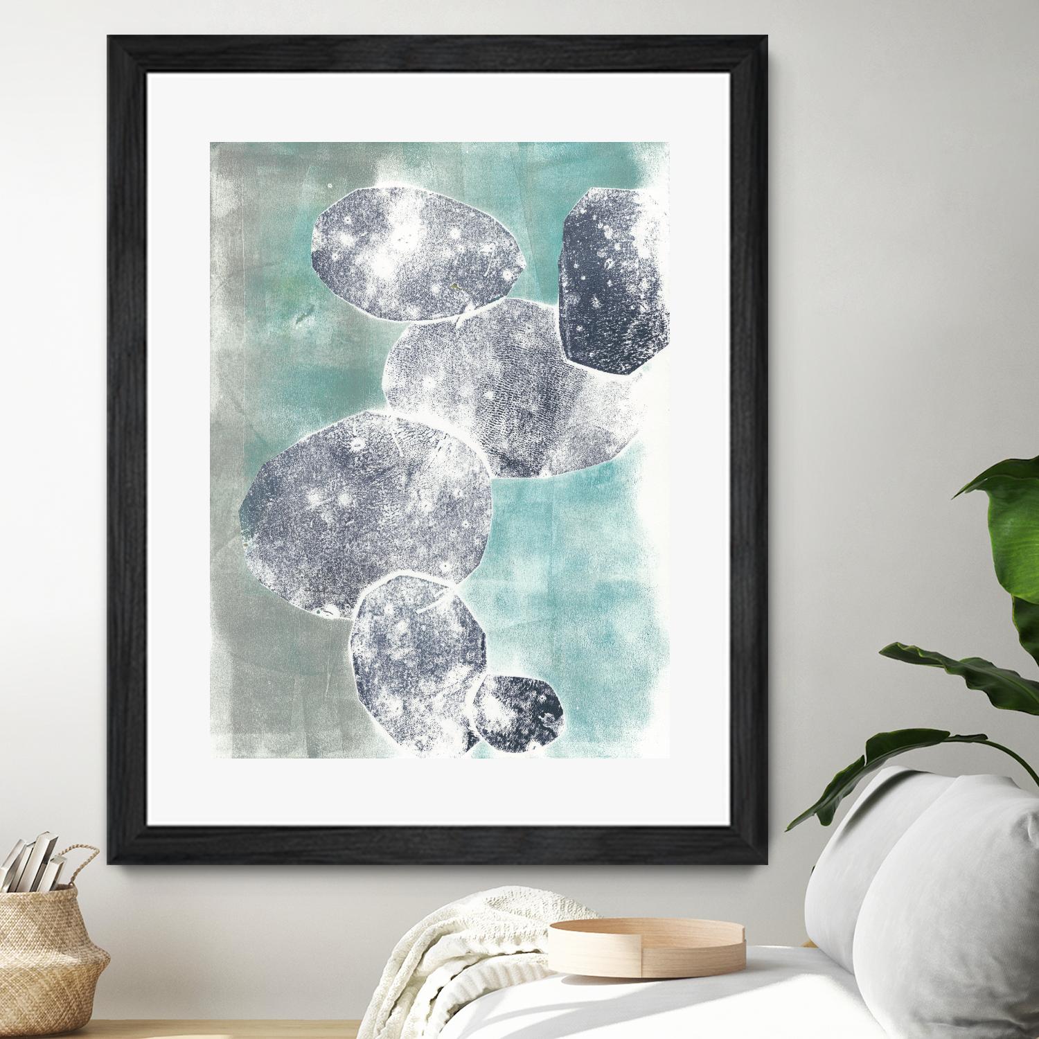 Descending Orbs I by Jennifer Goldberger on GIANT ART - blue abstract