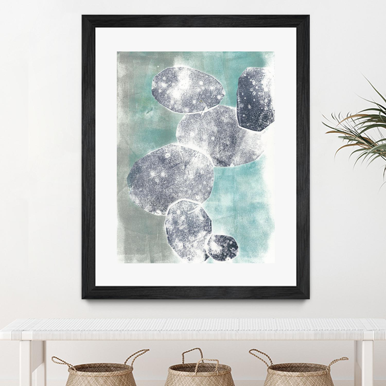 Descending Orbs I by Jennifer Goldberger on GIANT ART - blue abstract