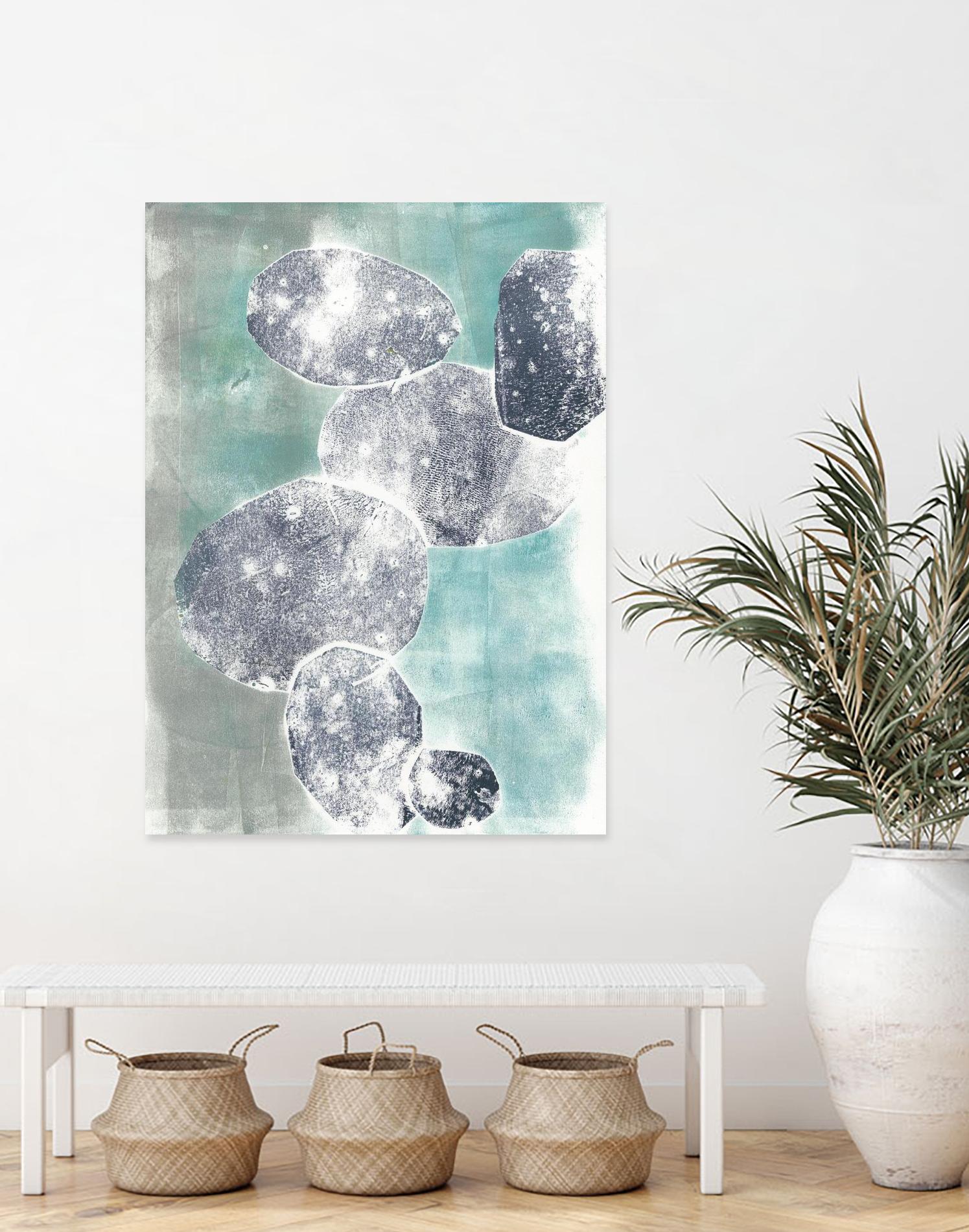 Descending Orbs I by Jennifer Goldberger on GIANT ART - blue abstract