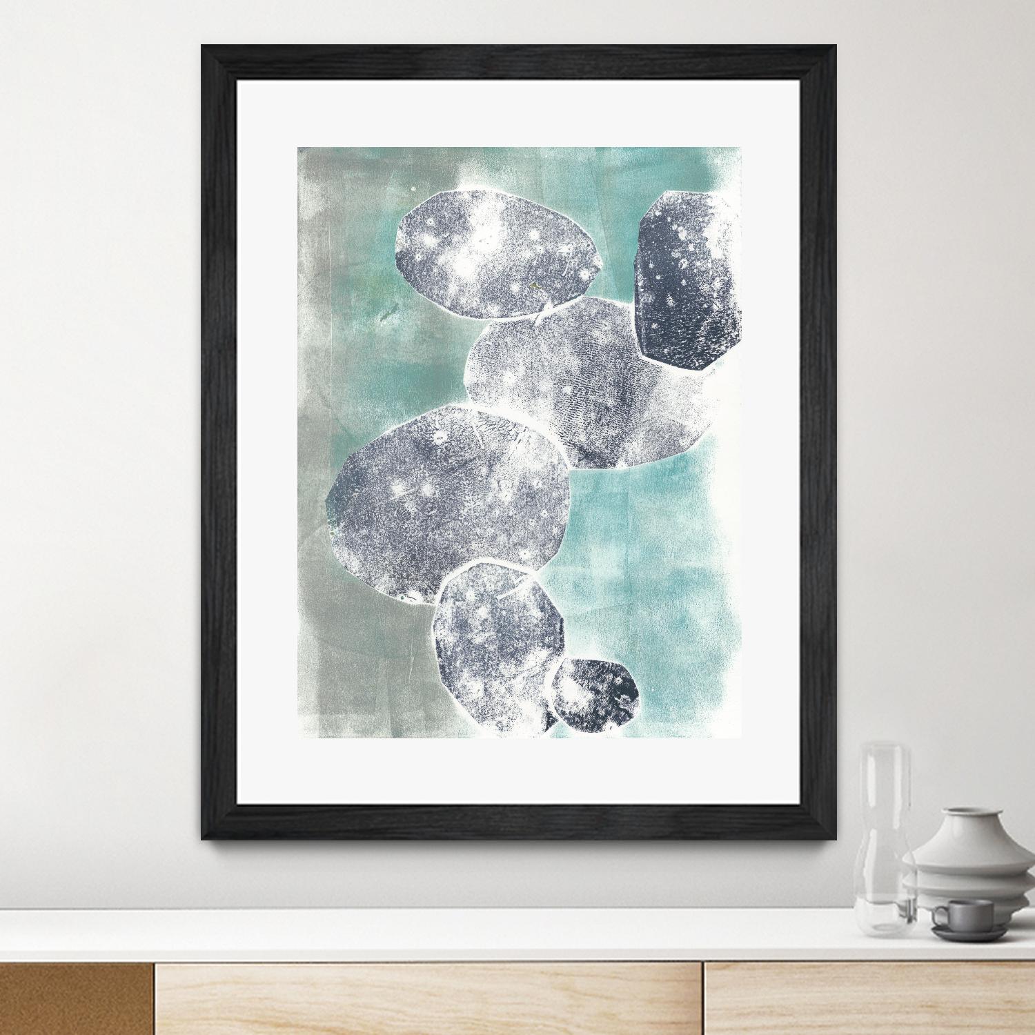 Descending Orbs I by Jennifer Goldberger on GIANT ART - blue abstract