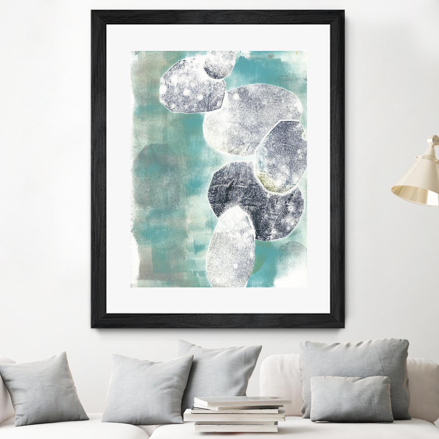 Descending Orbs II by Jennifer Goldberger on GIANT ART - blue abstract