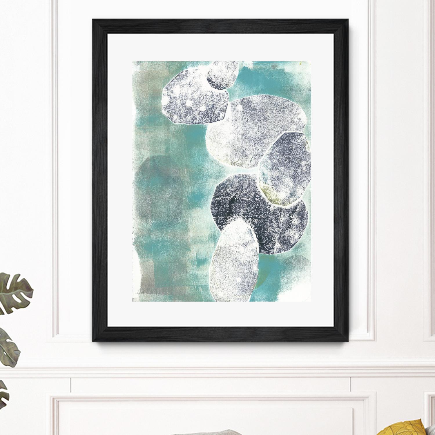Descending Orbs II by Jennifer Goldberger on GIANT ART - blue abstract
