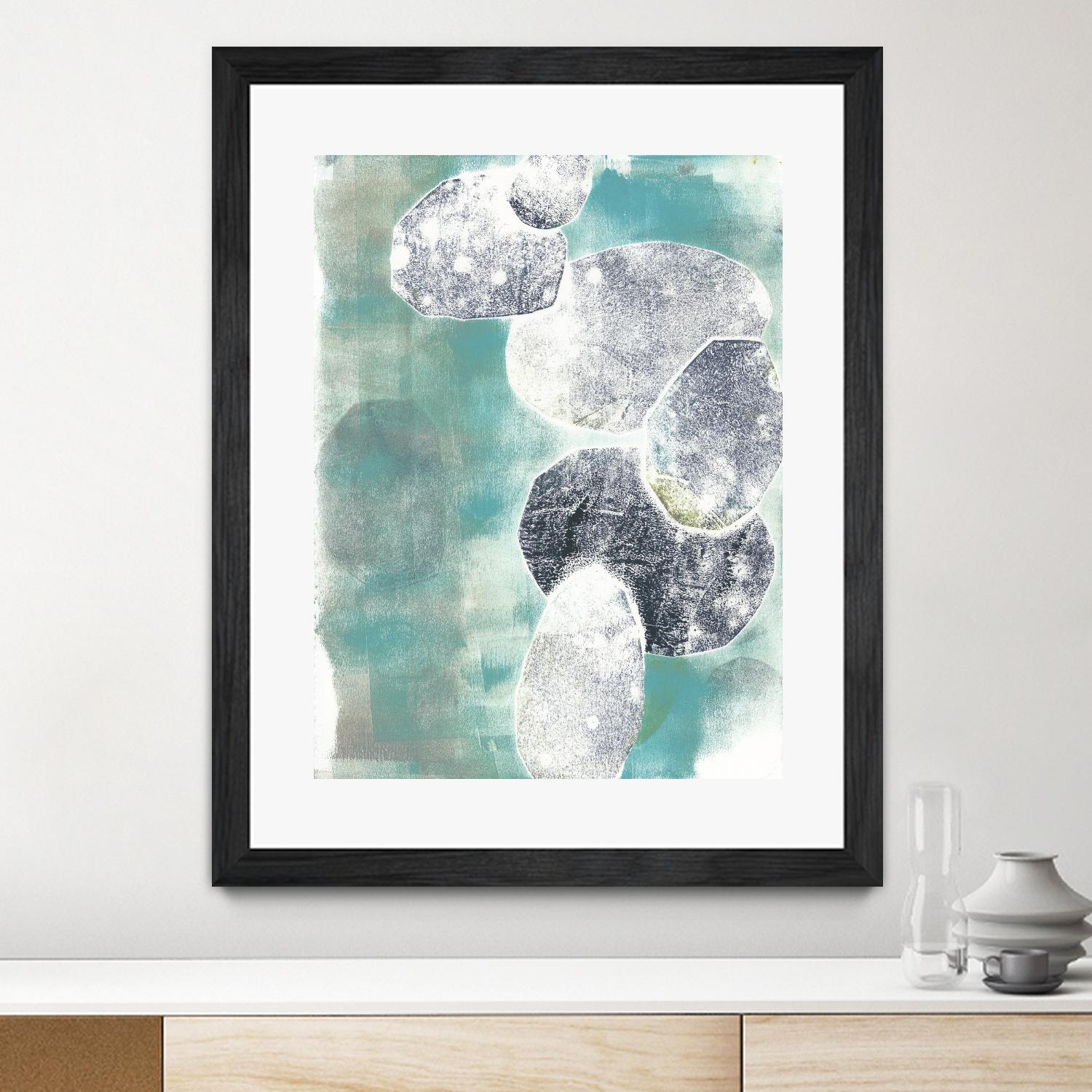 Descending Orbs II by Jennifer Goldberger on GIANT ART - blue abstract
