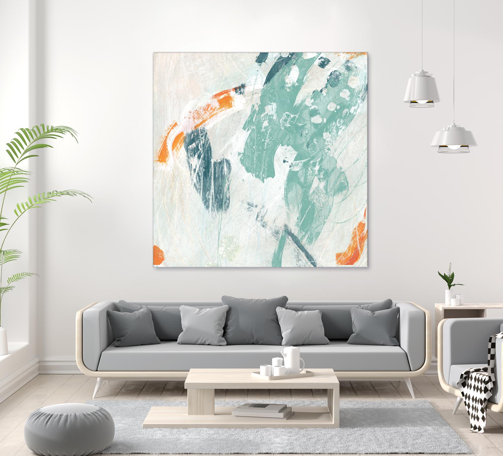 Current Synergy I by June Erica Vess on GIANT ART - green abstract