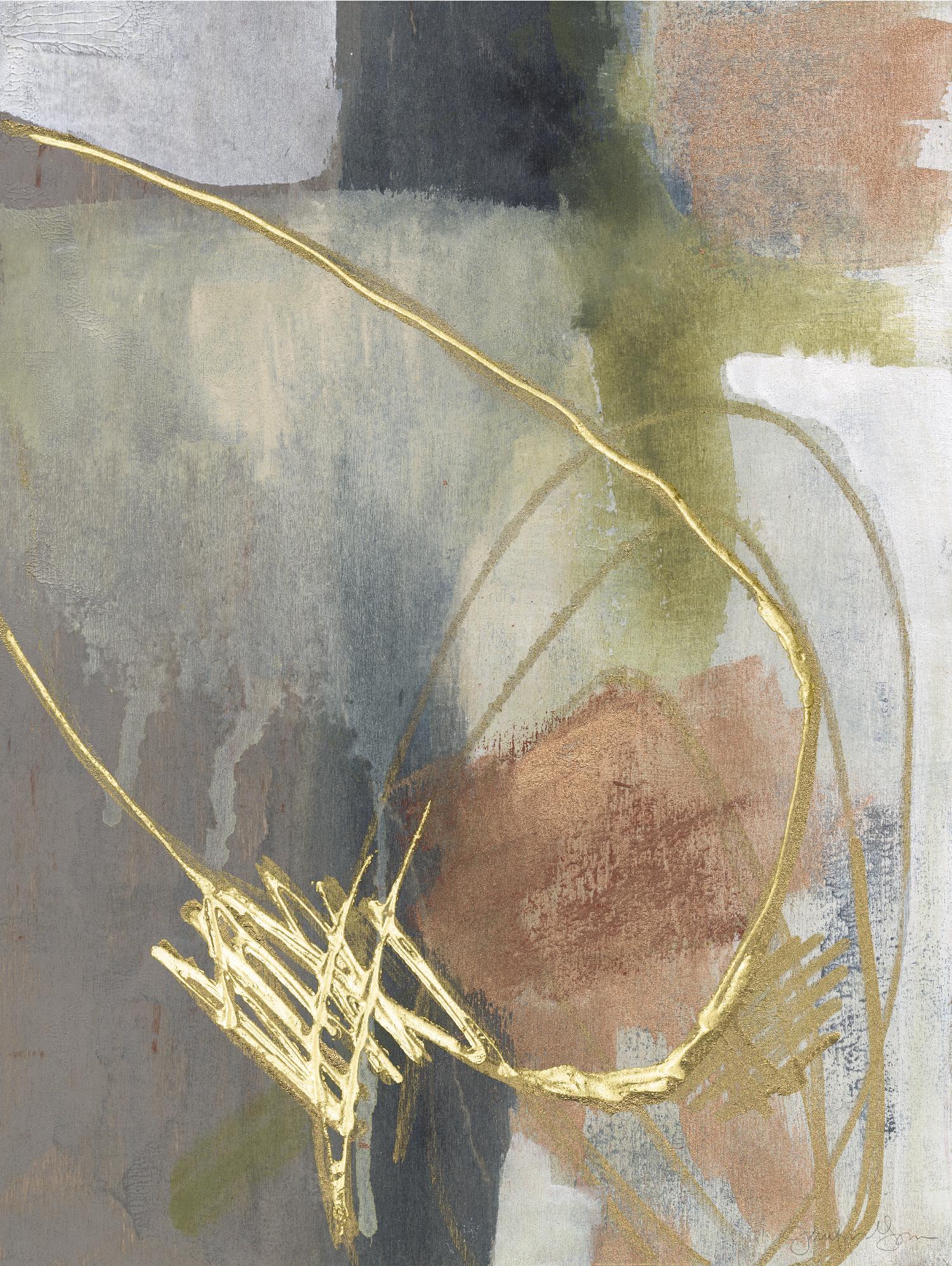 Burnished Loops II by Jennifer Goldberger on GIANT ART - gold abstract