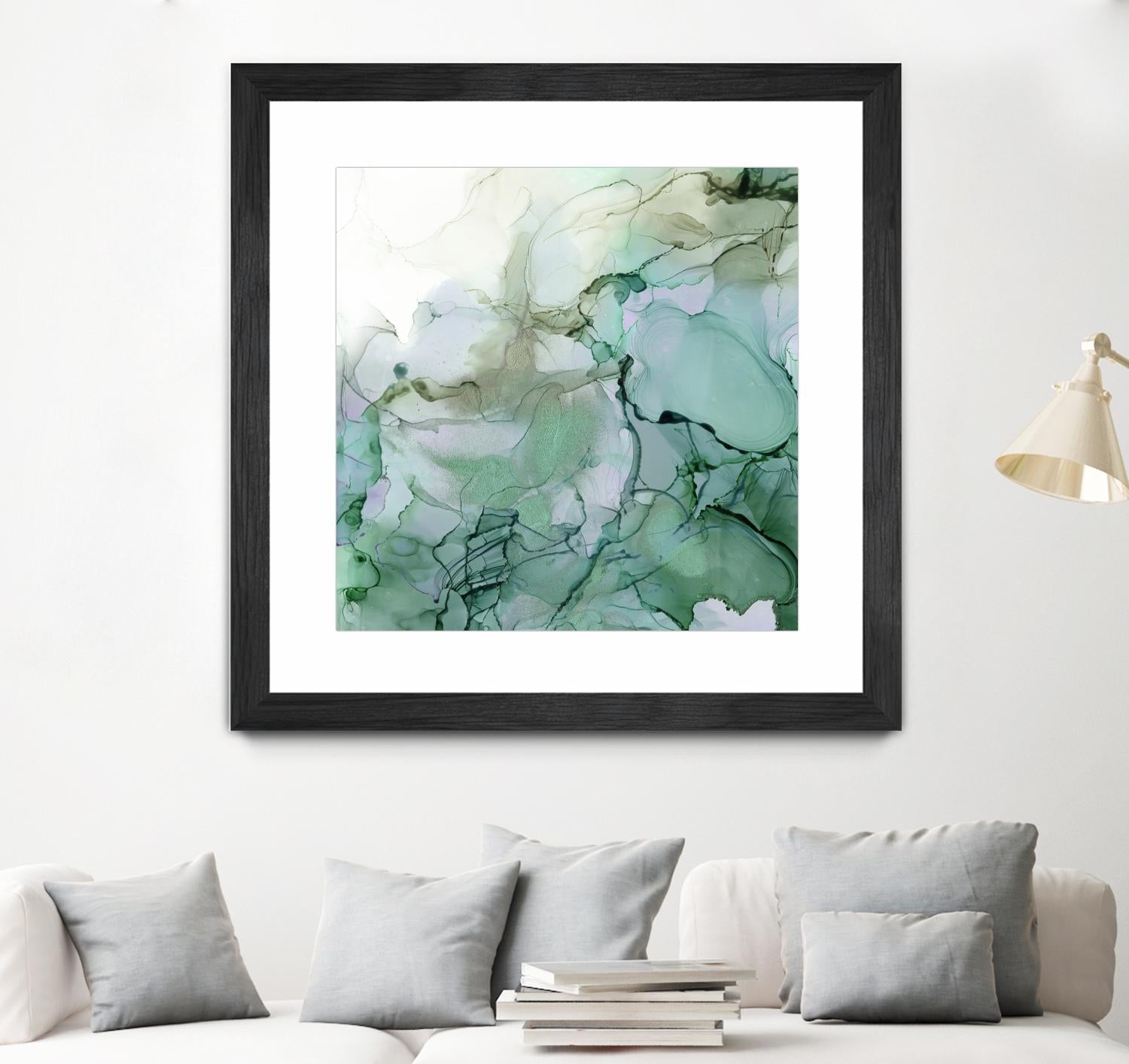 Emerald Cavern I by Jennifer Goldberger on GIANT ART - green abstract abstract