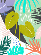 Jazzy Jungle I by Annie Warren on GIANT ART - orange coastal & tropical leaves