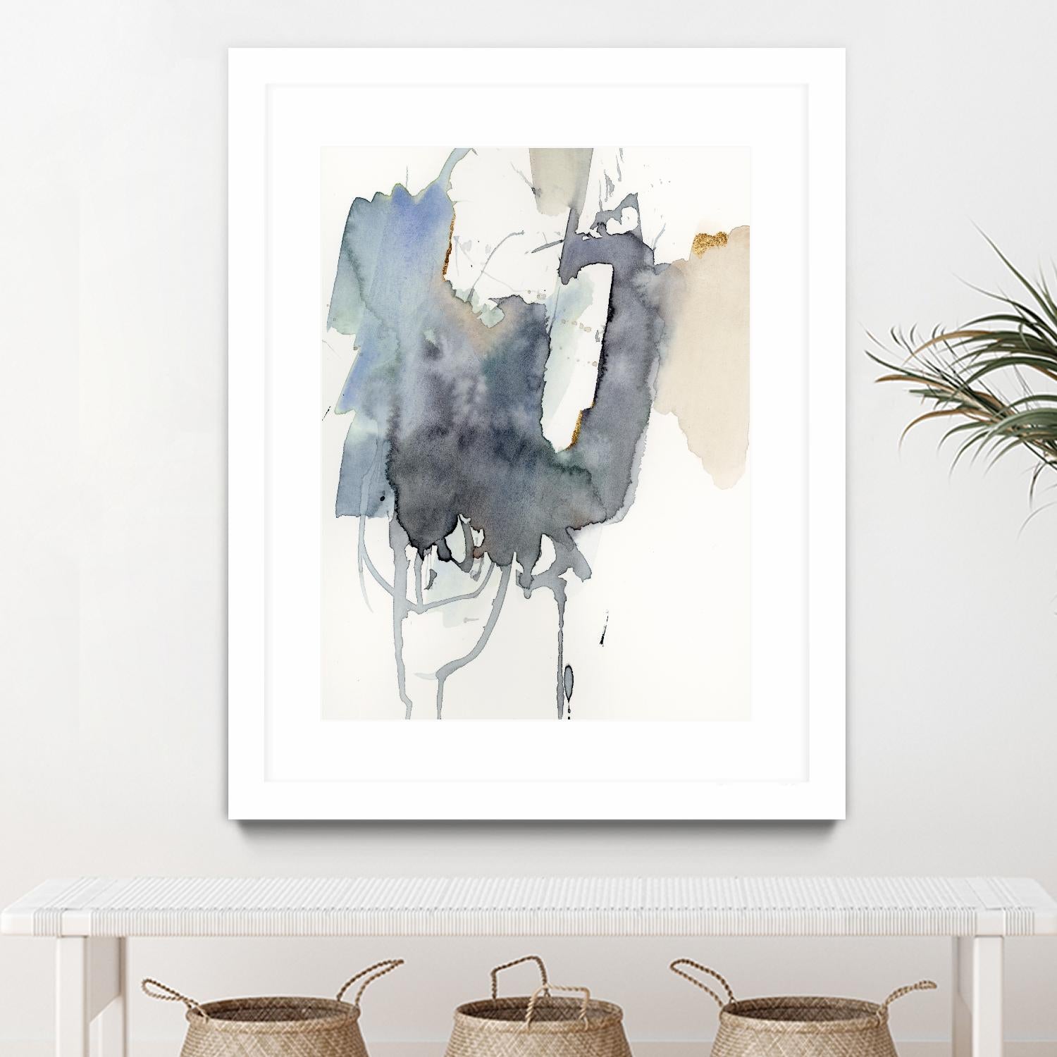 Indigo Splatter I by Victoria Barnes on GIANT ART - gold abstract abstract