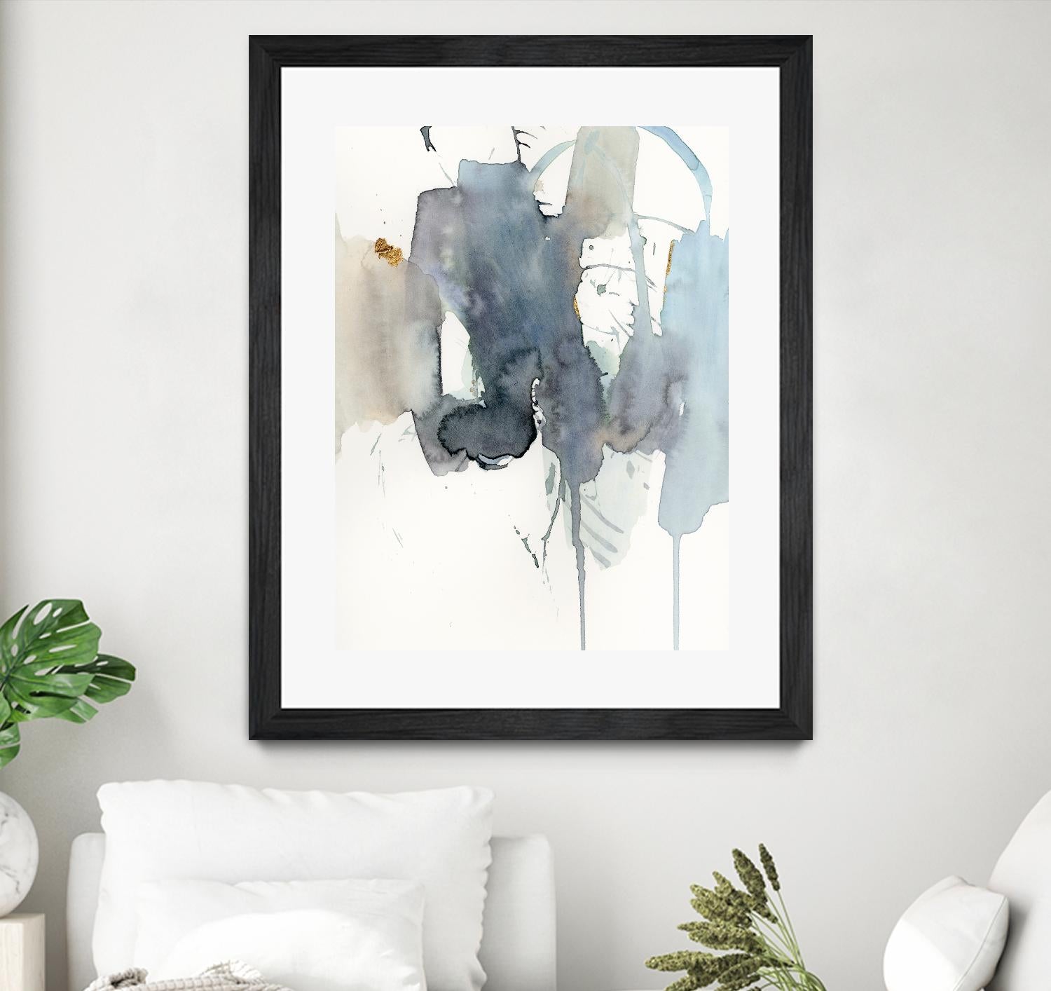 Indigo Splatter II by Victoria Barnes on GIANT ART - gold abstract abstract
