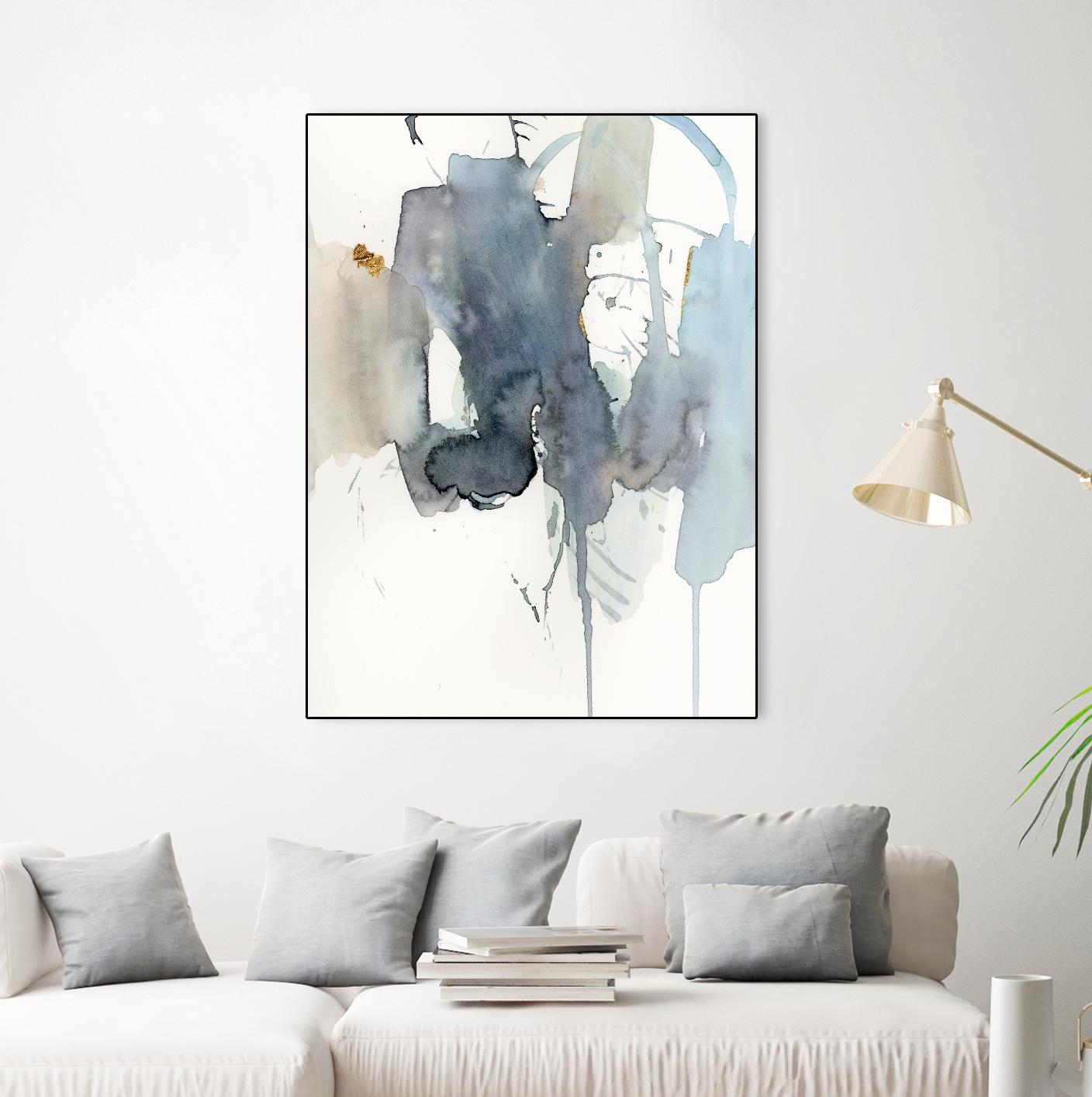 Indigo Splatter II by Victoria Barnes on GIANT ART - gold abstract abstract