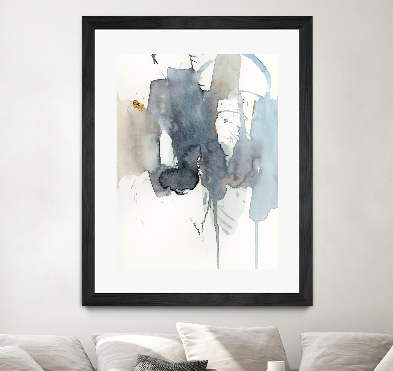 Indigo Splatter II by Victoria Barnes on GIANT ART - gold abstract abstract