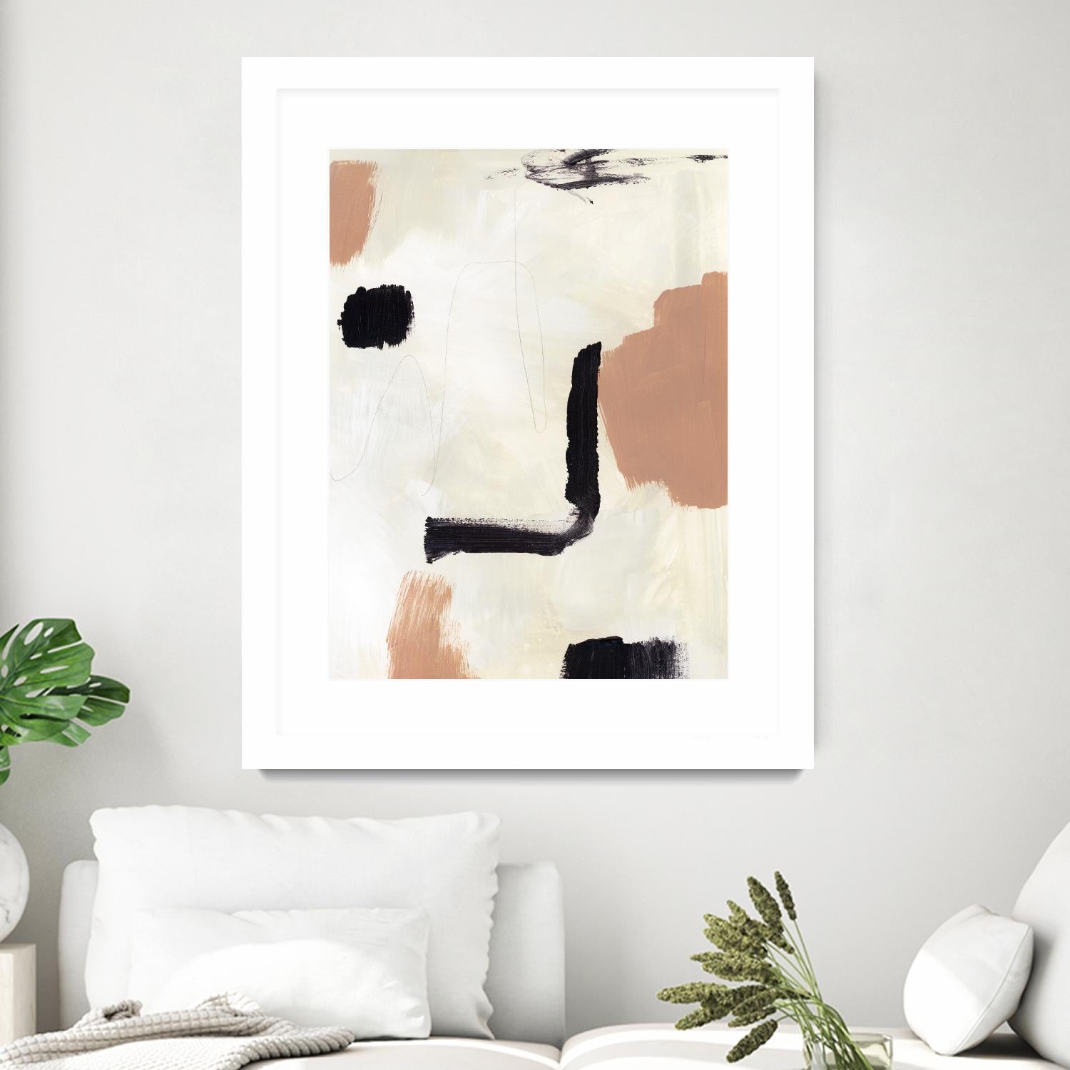 Dialogue I by Victoria Barnes on GIANT ART - beige abstract abstract 