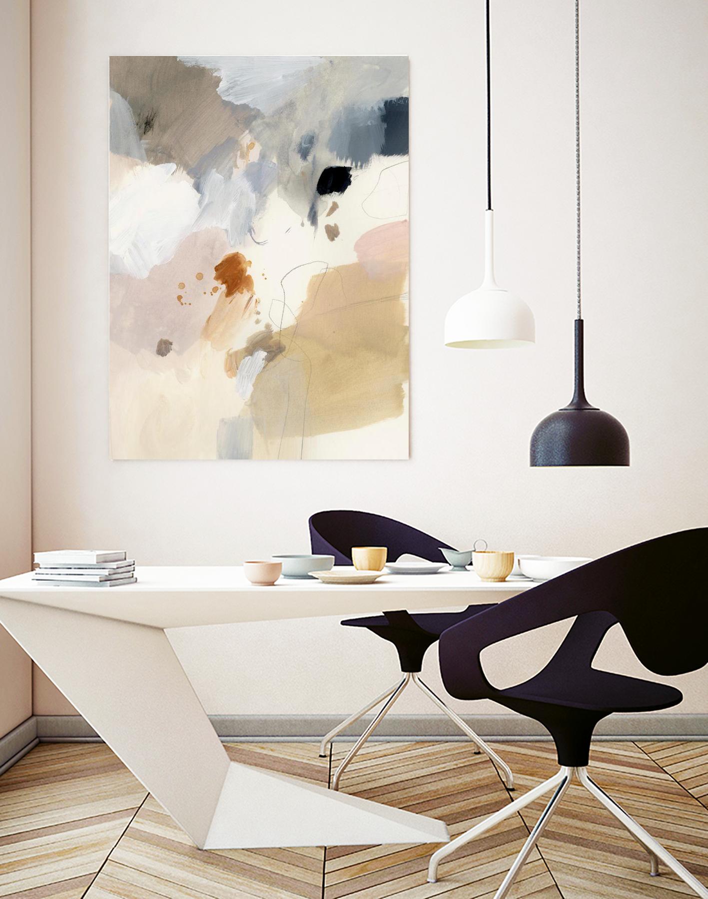 Neutral Scrawl I by Victoria Barnes on GIANT ART - beige abstract abstract
