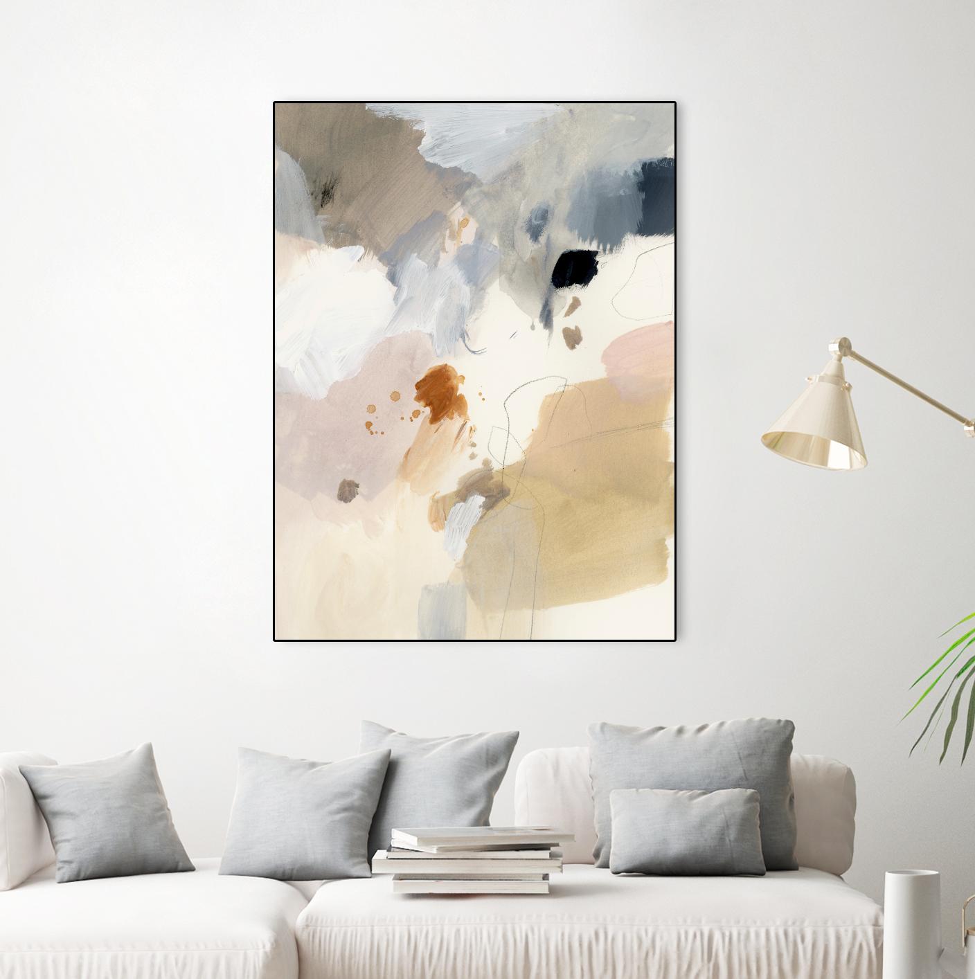 Neutral Scrawl I by Victoria Barnes on GIANT ART - beige abstract abstract