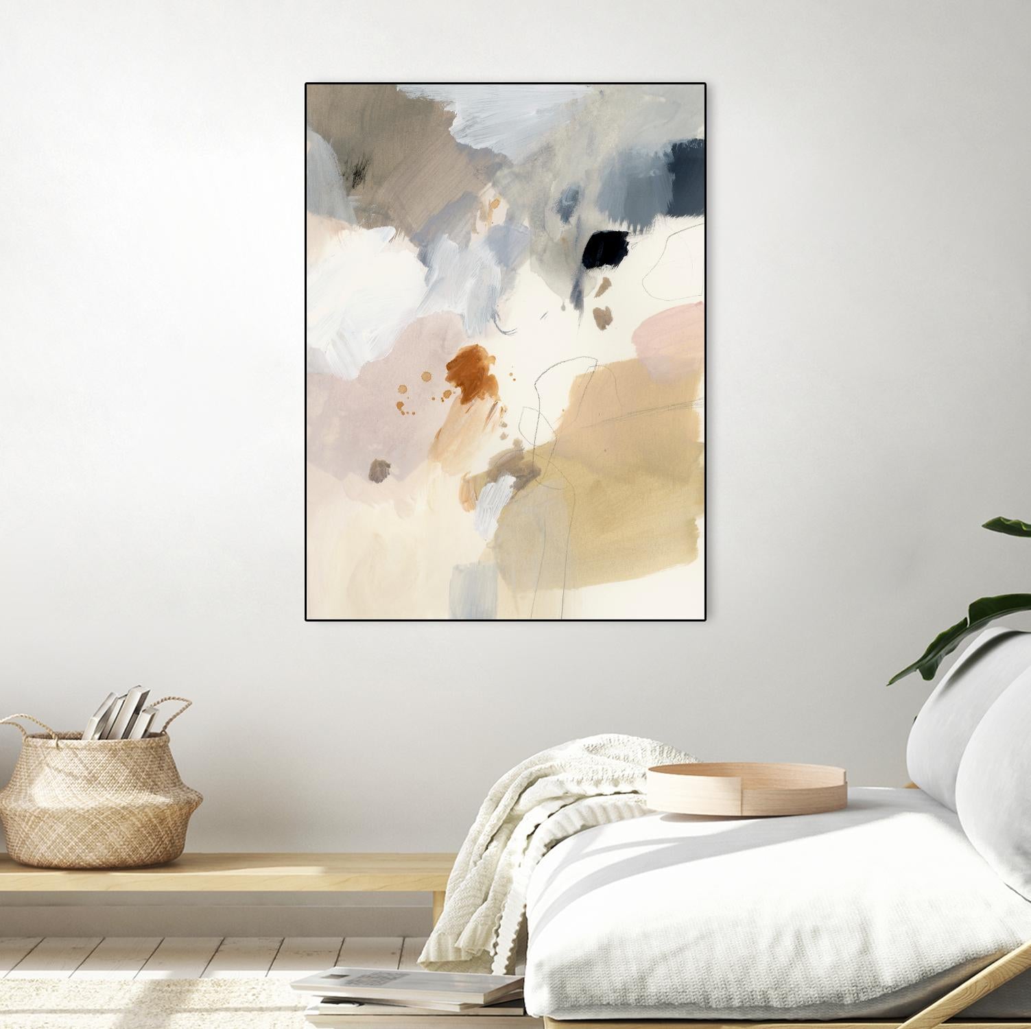 Neutral Scrawl I by Victoria Barnes on GIANT ART - beige abstract abstract