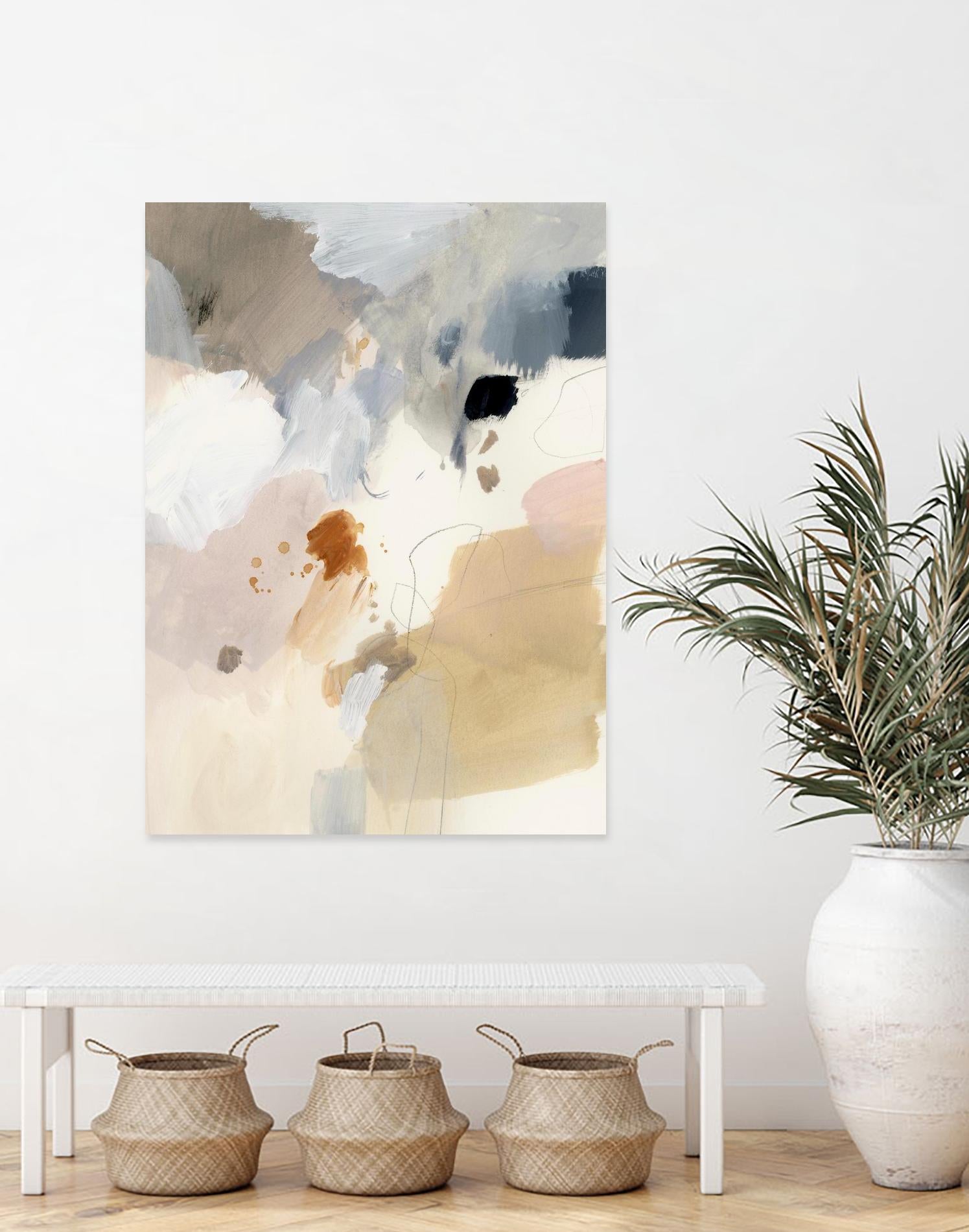 Neutral Scrawl I by Victoria Barnes on GIANT ART - beige abstract abstract