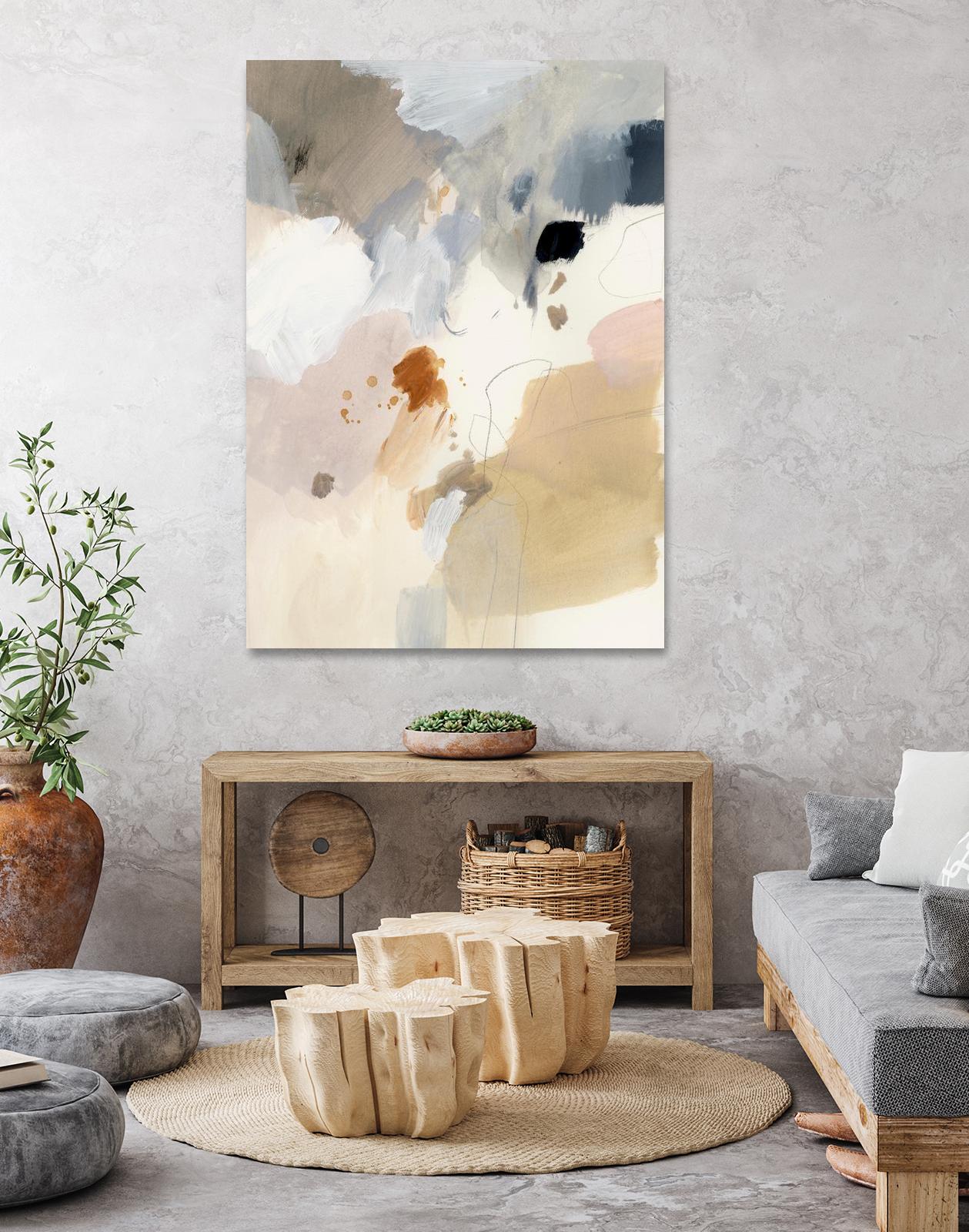 Neutral Scrawl I by Victoria Barnes on GIANT ART - beige abstract abstract