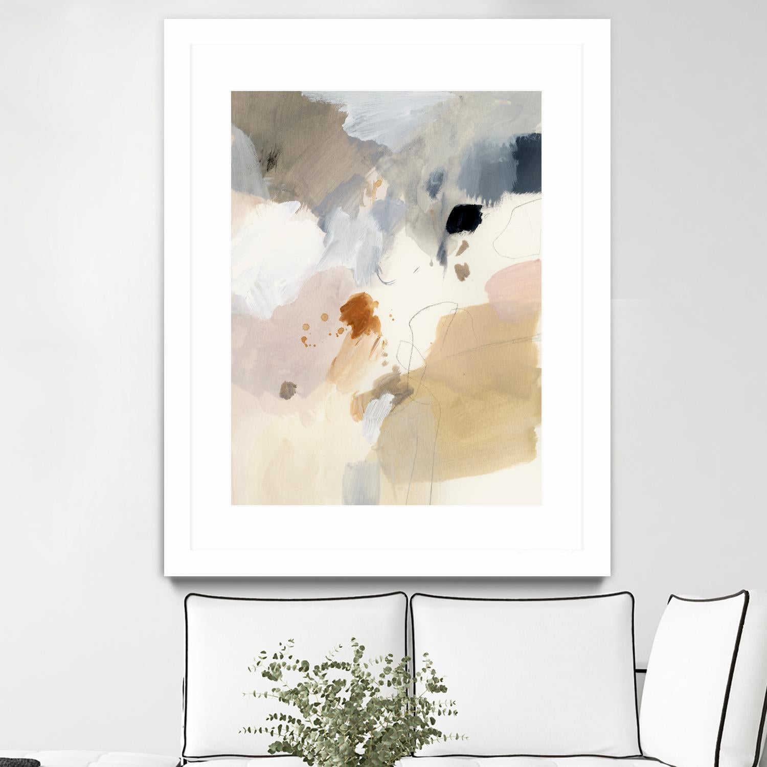 Neutral Scrawl I by Victoria Barnes on GIANT ART - beige abstract abstract