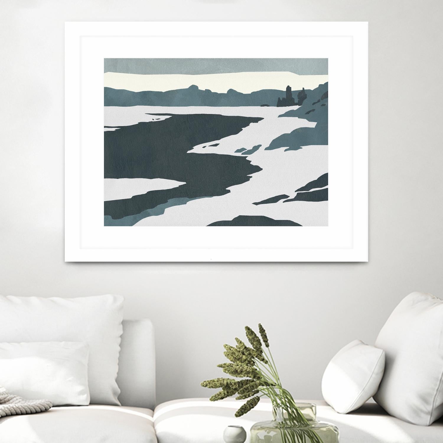 Cutter Island IV by Jacob Green on GIANT ART - green landscapes & seascapes abstract 