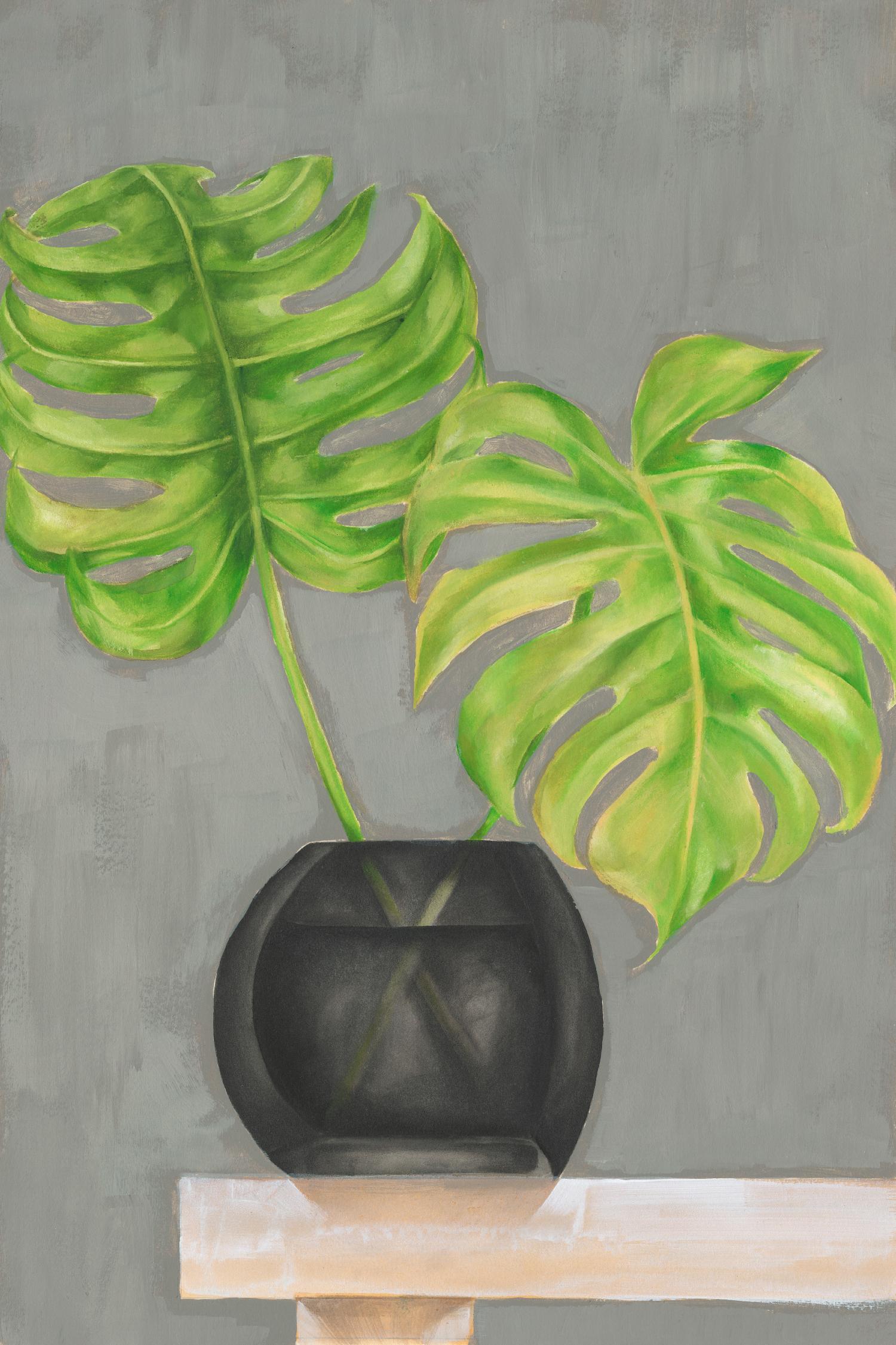 Frond in Vase I by Jennifer Goldberger on GIANT ART - beige botanicals plant