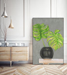 Frond in Vase I by Jennifer Goldberger on GIANT ART - beige botanicals plant