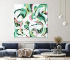 Mint Billows II by June Vess on GIANT ART - pink  abstract abstract 